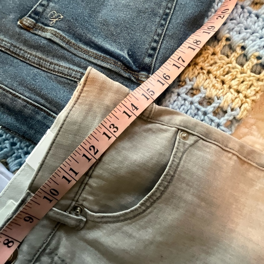 Tribal Jeans Sophia Micro Flare Crop Grey Shadow Mist Size 9 - Picture 7 of 8